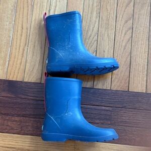 totes Kids Blue Rain Boots with Red Accents